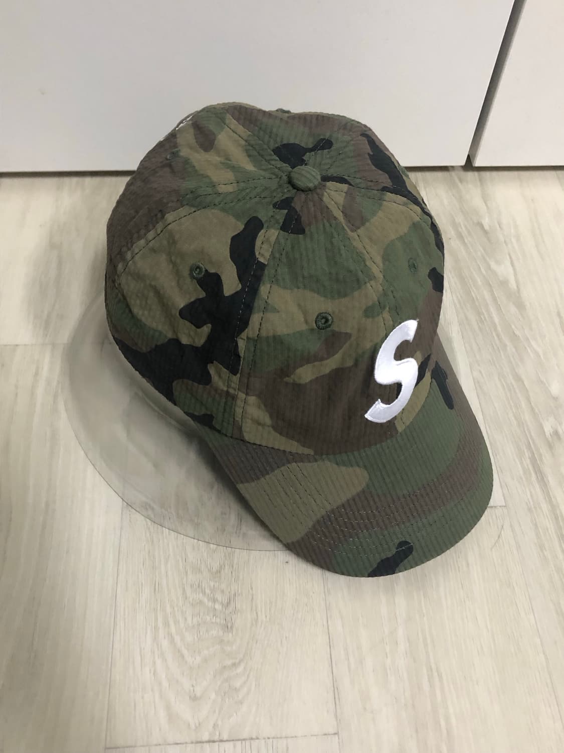 [새상품]슈프림 볼캡 모자 시어서커 S 로고 6-패널 (카모) 상품이미지4