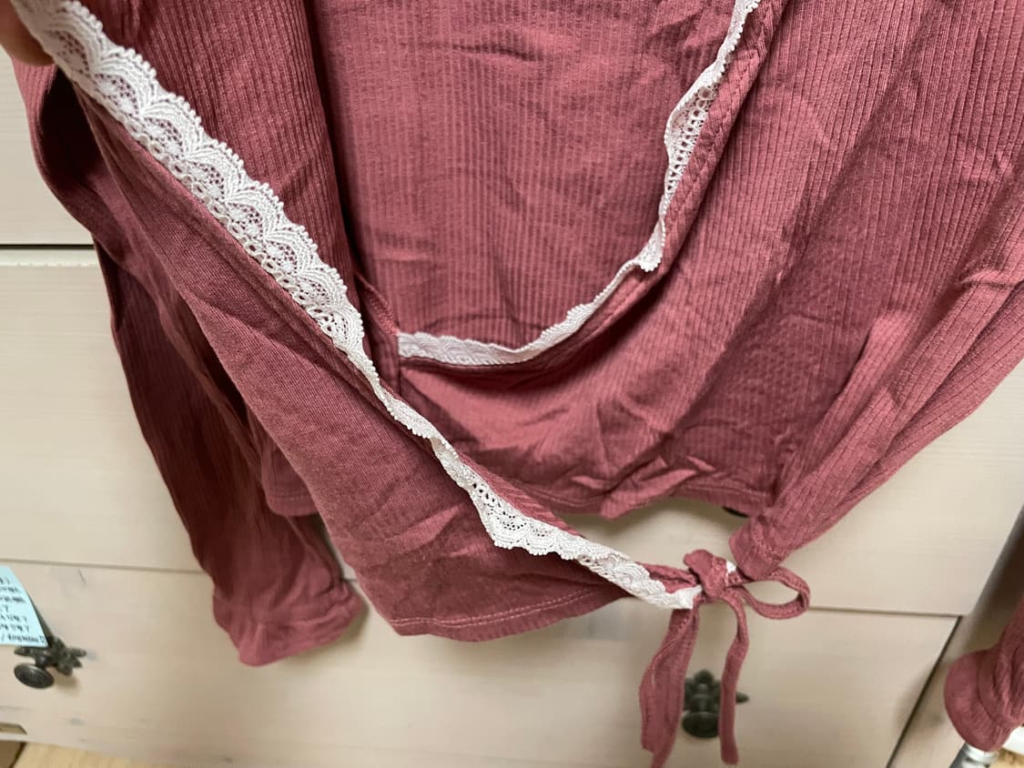 [상태좋음] h&m 레이스 레이어드T 빈티지핑크 - L 상품이미지4