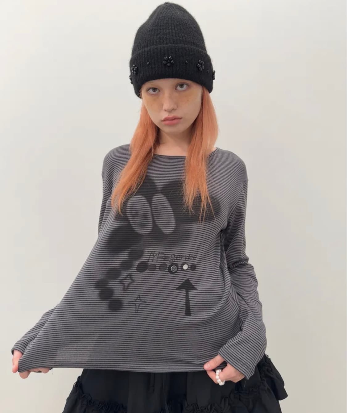 타입서비스 버튼 탑 typeservice buttoned 스트라이프  상품이미지1