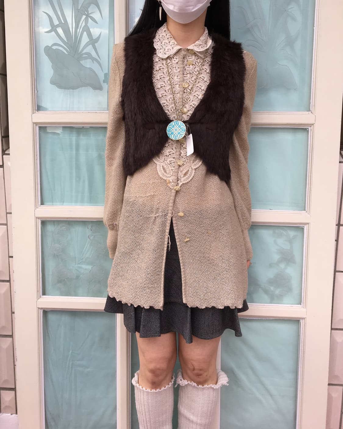 Rabbit fur vest 상품이미지4