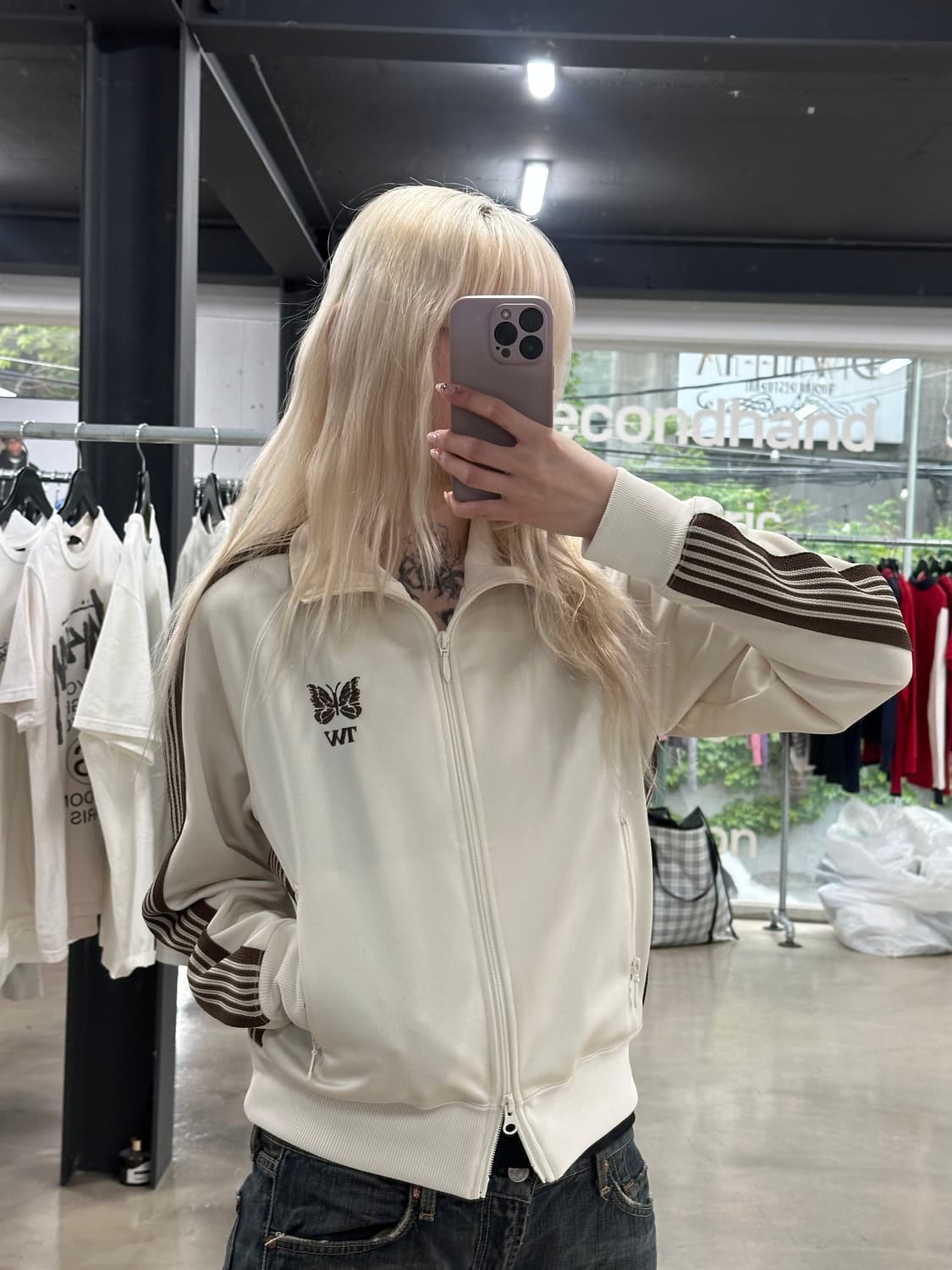 니들스 X TW 트랙 자켓 집업 베이지 브라운 상품이미지1