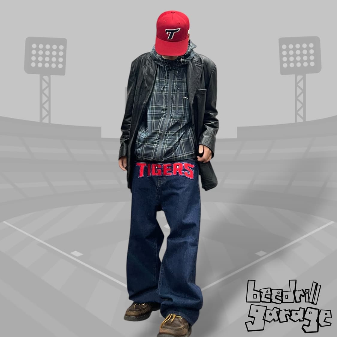 비슬로우 기아 타이거즈 커스텀 셀비지 데님팬츠 상품이미지1