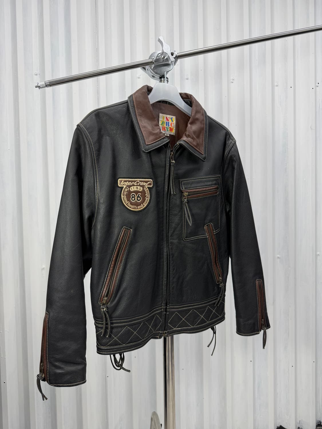 90s Intercrew cowhide biker jacket 상품이미지5