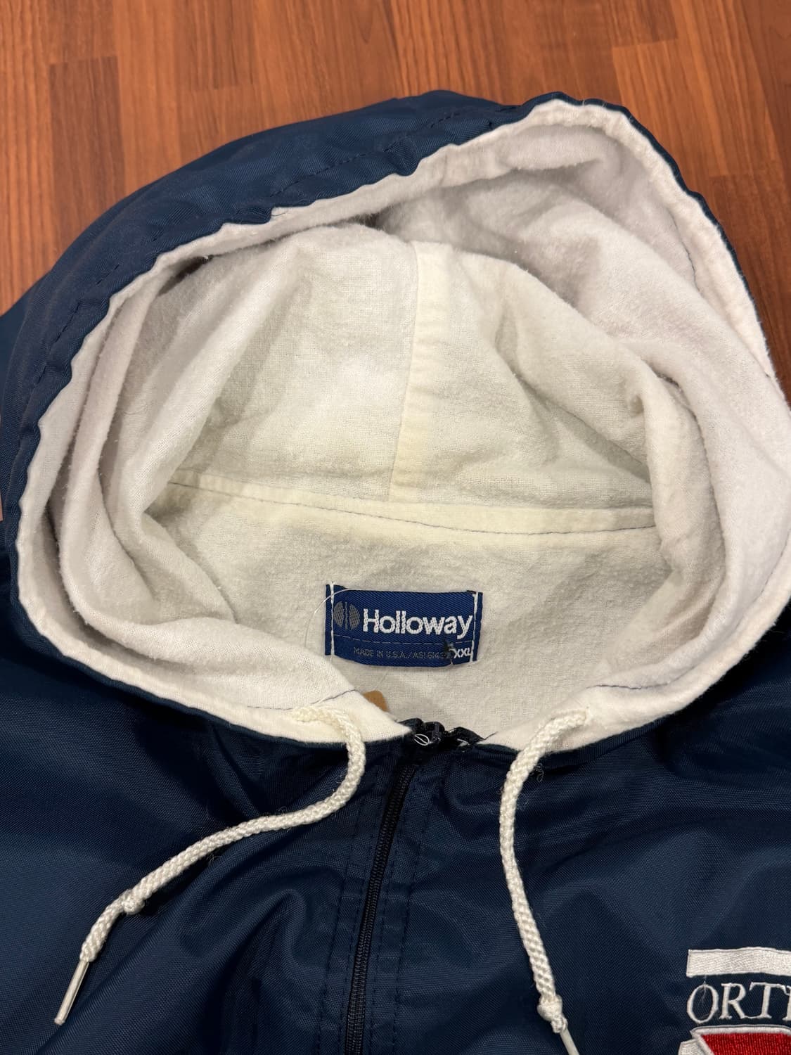 90s Holloway 나일론 쿼터 집업 아노락 후드 웜업 (USA) 상품이미지9