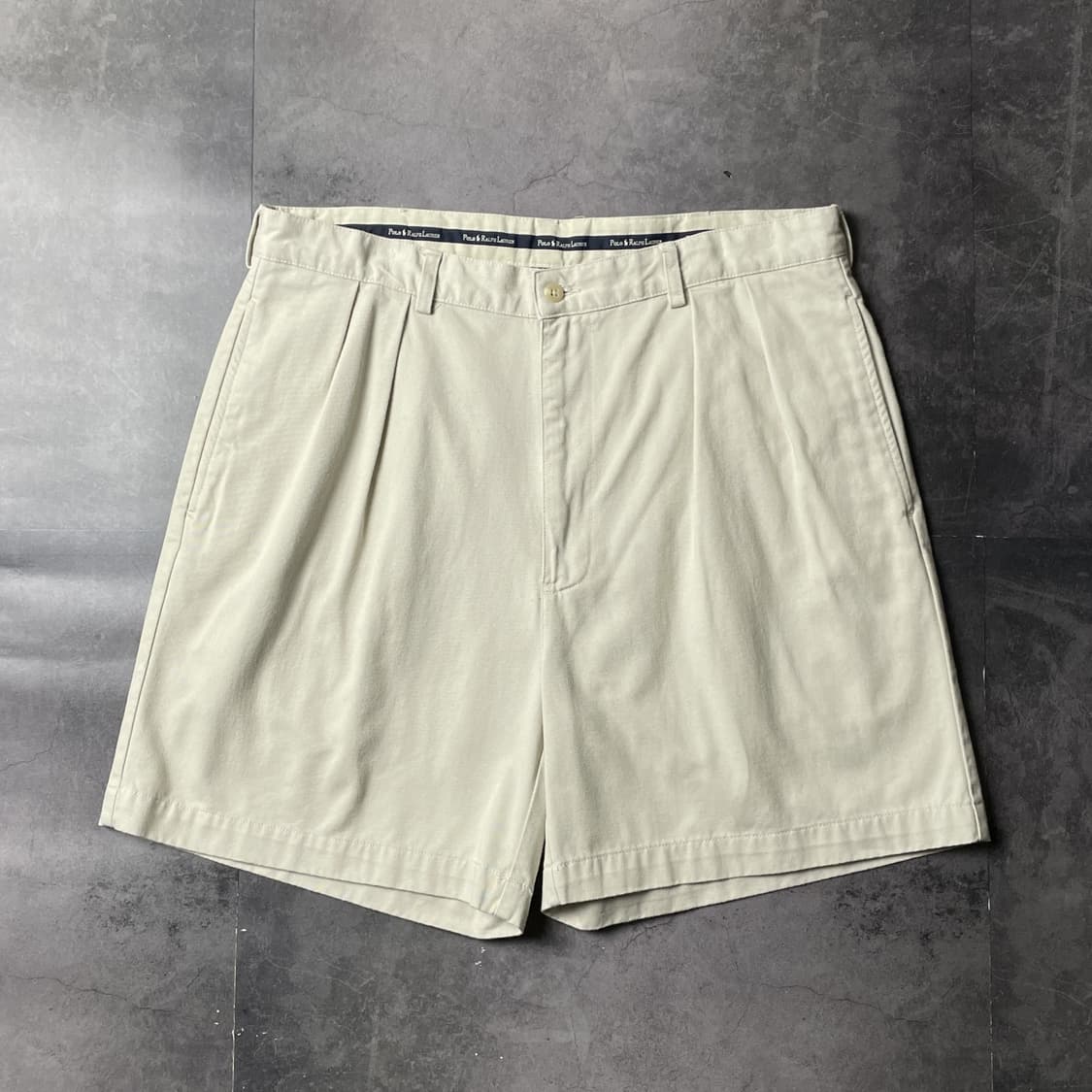RALPH LAUREN 랄프로렌 아이보리 핀턱 코튼 하프팬츠 A01044 상품이미지1