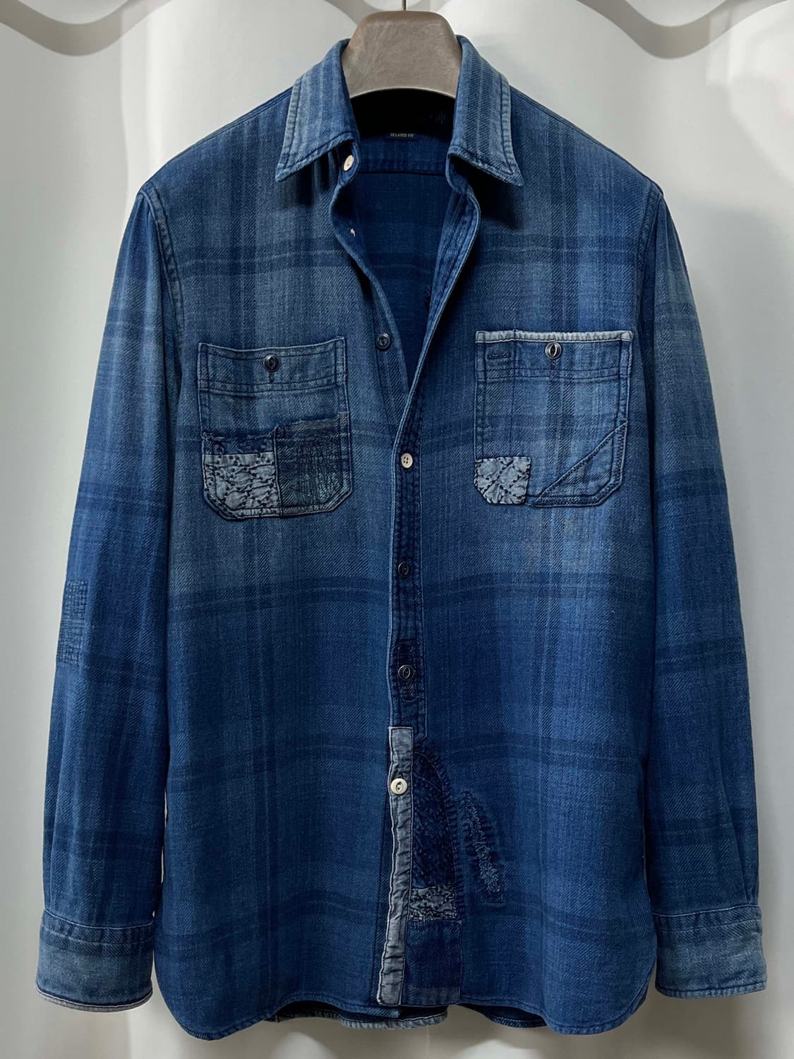 폴로 랄프로렌 사시코 리페어드 보로 인디고 워크셔츠 상품이미지1