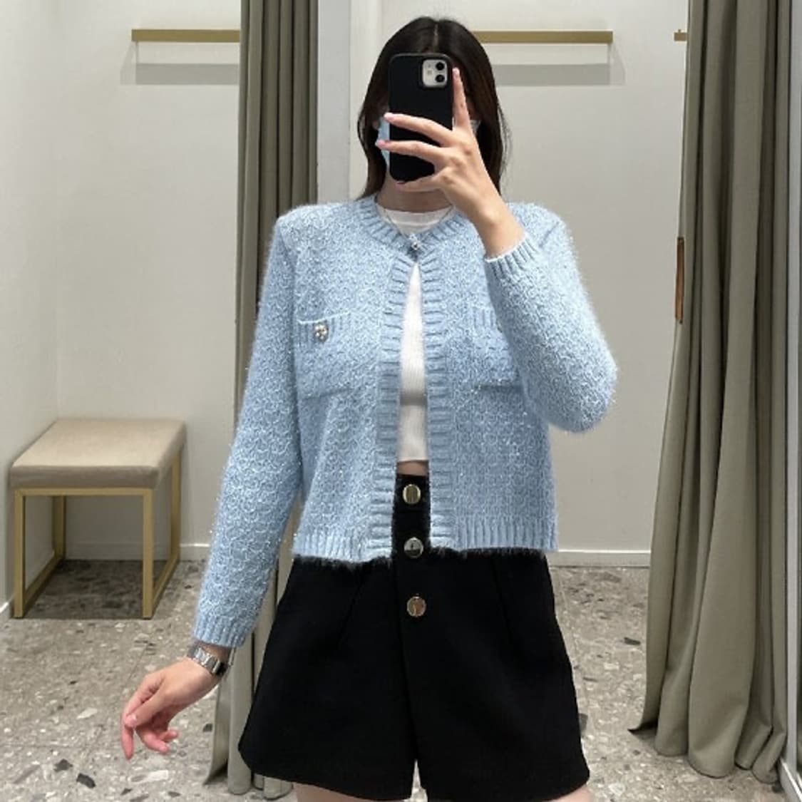 마쥬 루렉스 가디건 스카이블루 상품이미지2