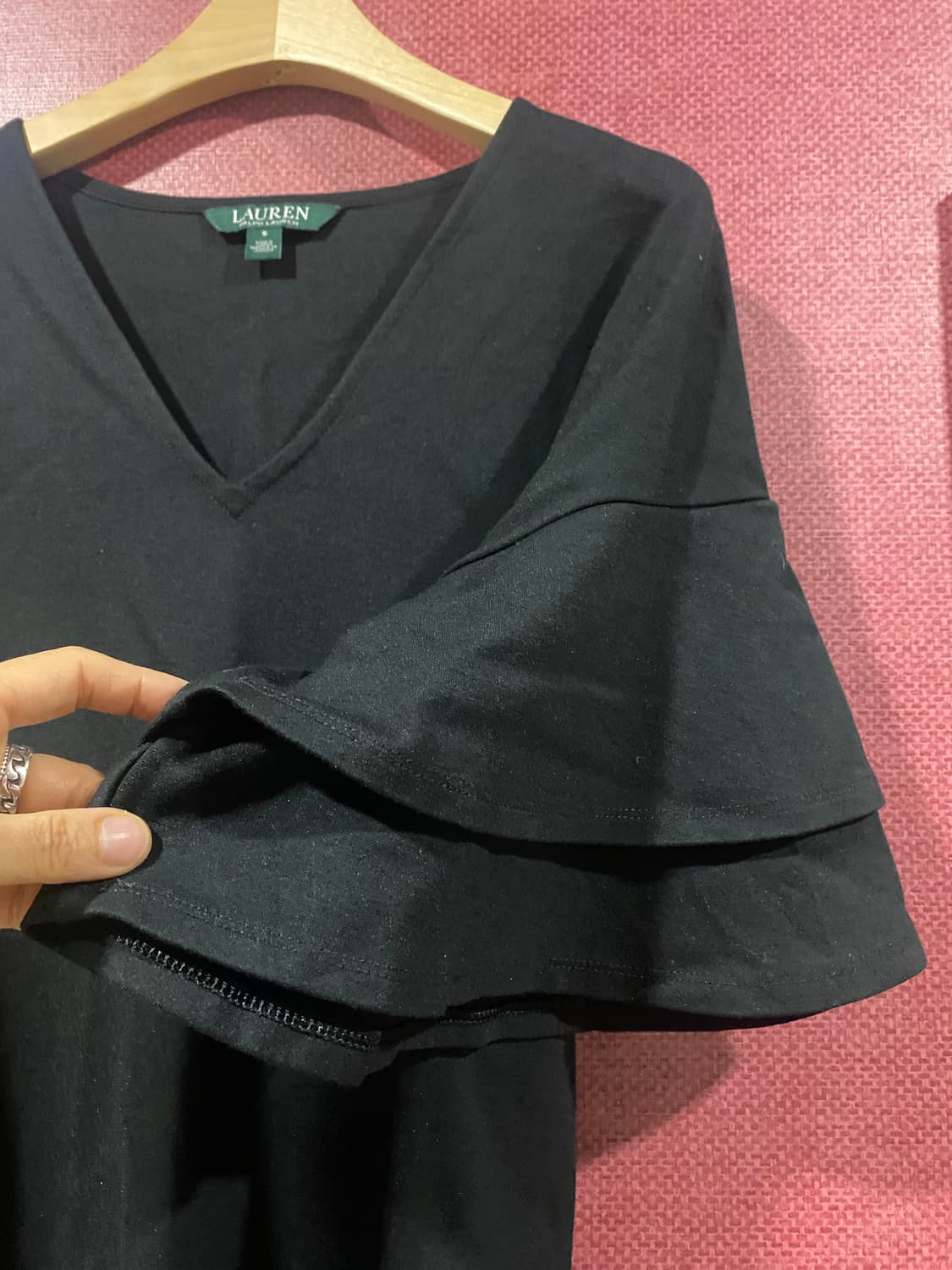 랄프로렌 블랙 프릴 소매 원피스 S 상품이미지4