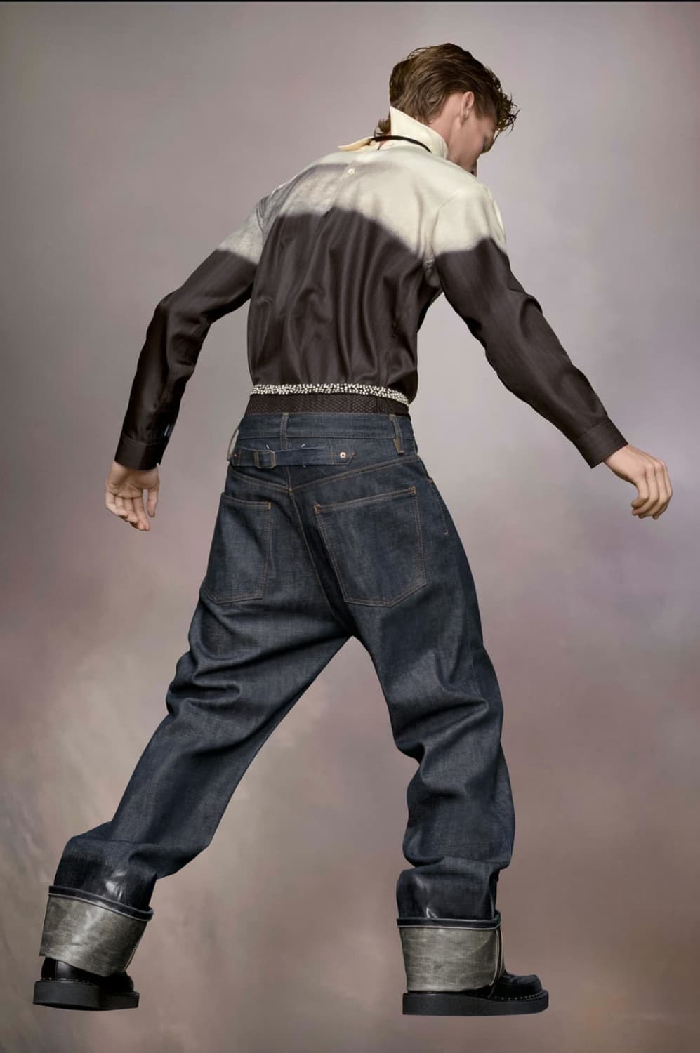 메종 마르지엘라 래커드 진 턴업헴 이펙트 셀비지 데님 인디고블루 상품이미지1