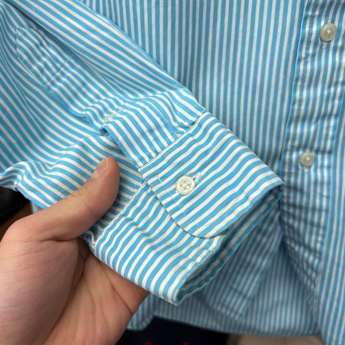 90s 폴로 랄프로렌 클래식 스트라이프 버튼다운셔츠 스카이블루 N1163 상품이미지7