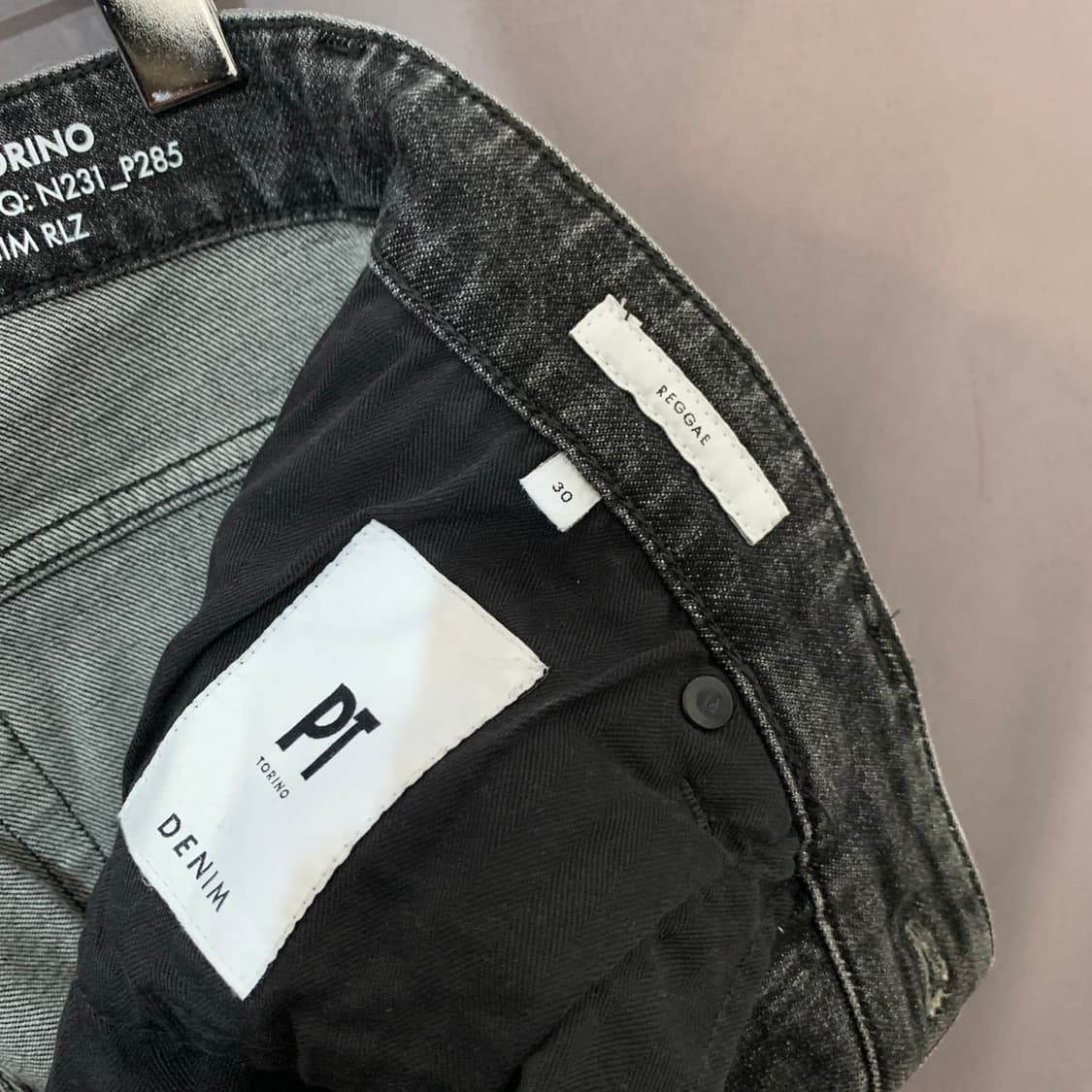 30인치 PT토리노 레게 롤업 워싱 스판 흑청 데님 청바지 상품이미지7