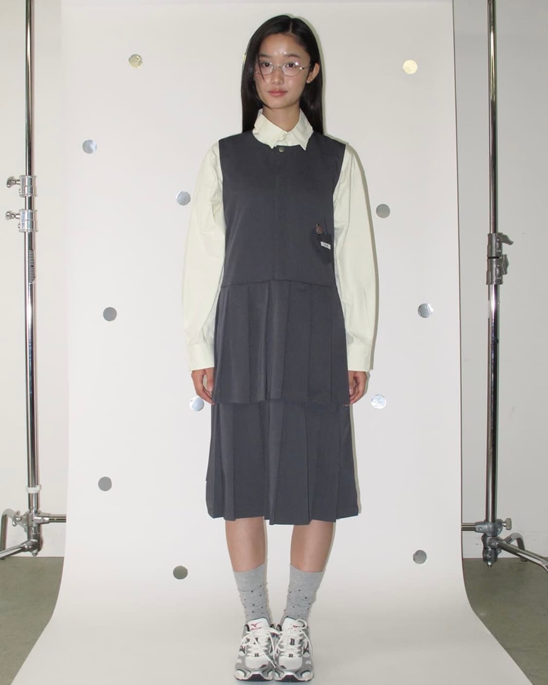 론론 HEART POCKET HALF PLEATED DRESS 상품이미지3