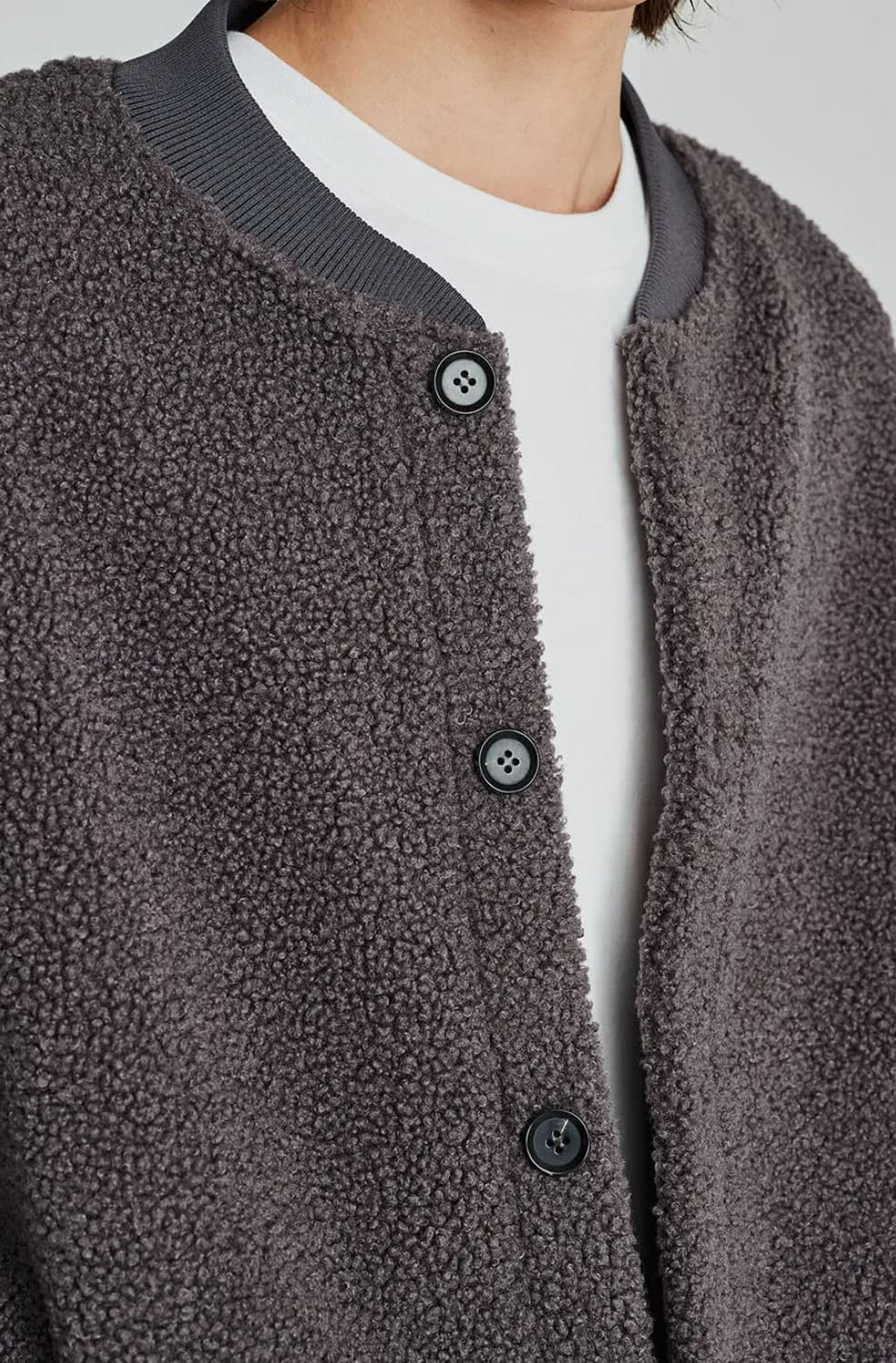 더니트컴퍼니 플리스 후리스 스타디움 점퍼 차콜 그레이 L 상품이미지2