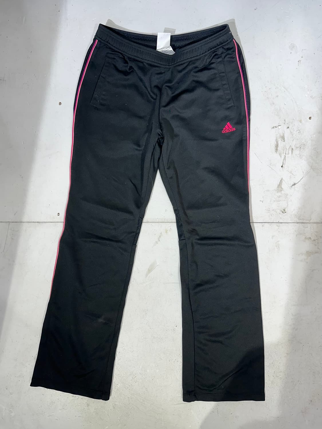 아디다스 블랙 핑크 사이드 라인 부츠컷 팬츠 M 상품이미지4