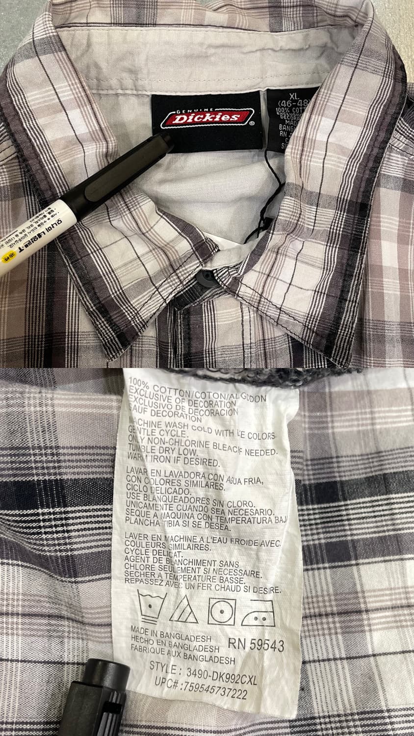 (XL) Dickies 디키즈 체크 반팔 셔츠   상품이미지10