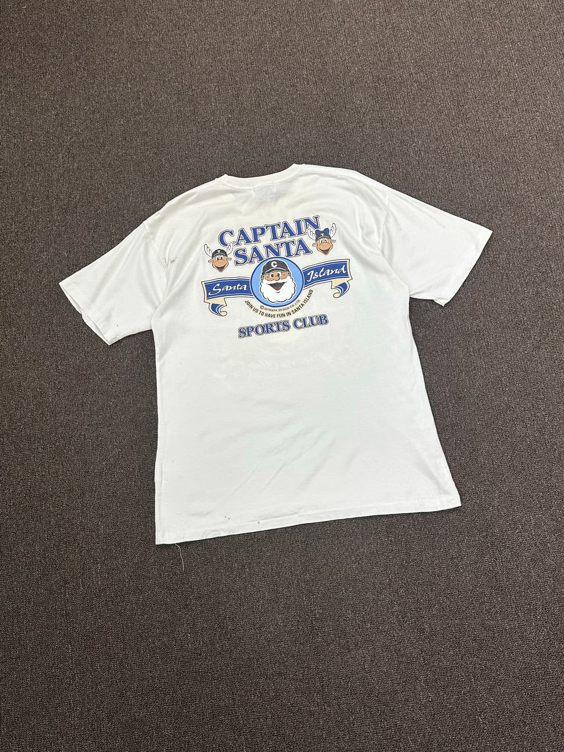 L)캡틴 산타 빈티지 빅프린팅 화이트 반팔 상품이미지5