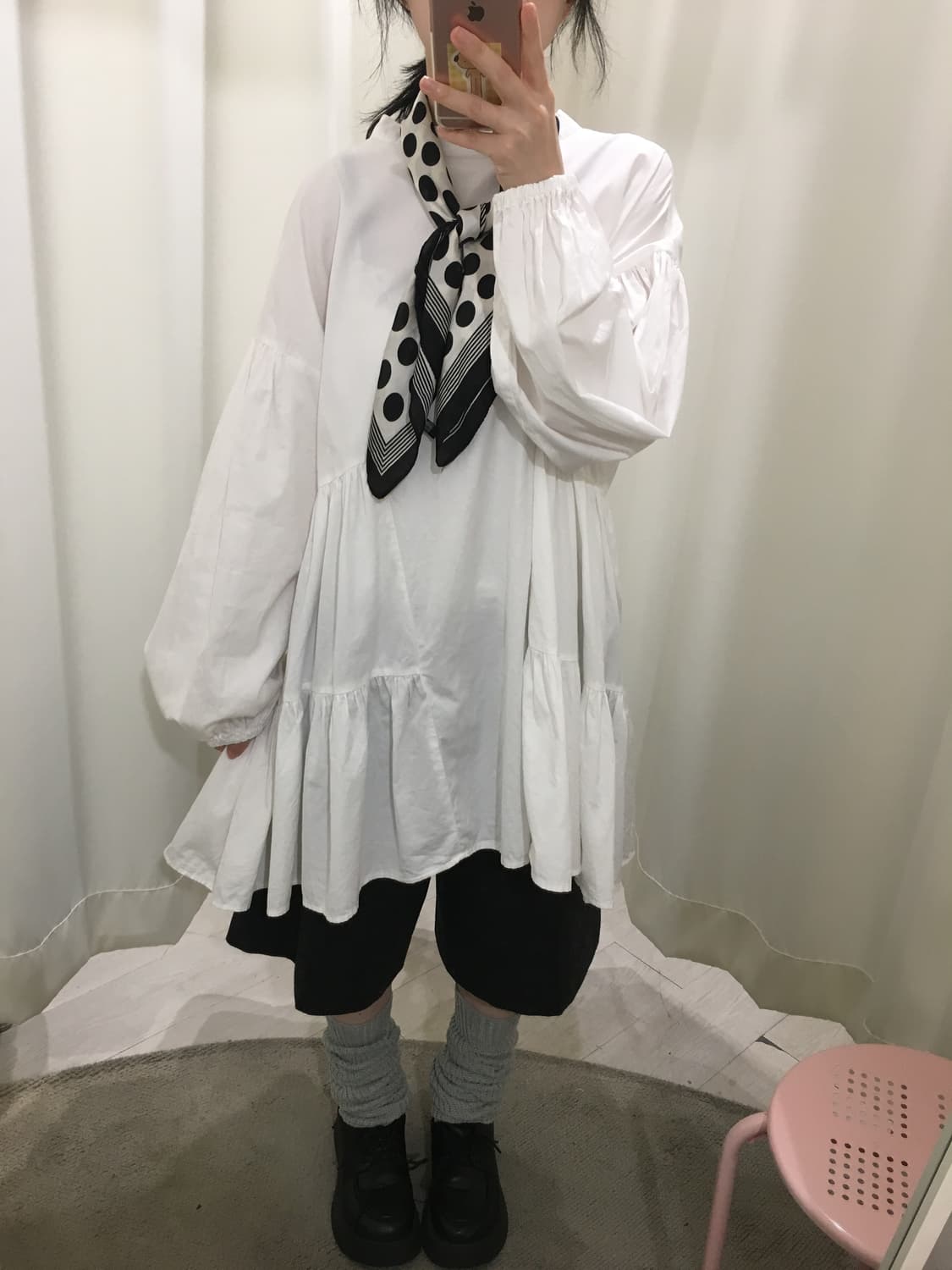 Ruffled Hem Smock Dress 상품이미지3