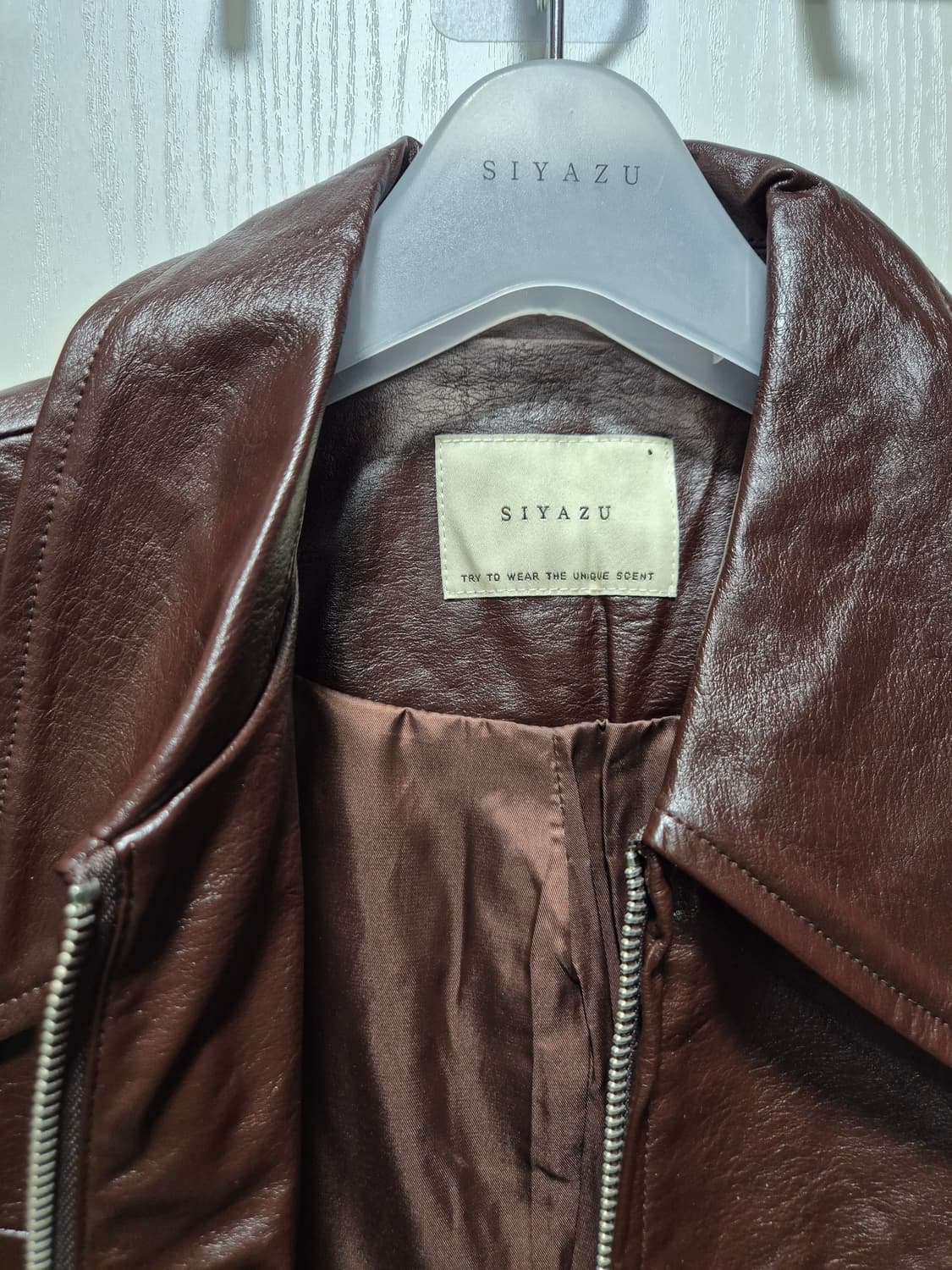 (타임세일)(새상품)SIYAZU 시야쥬 브라운 레더 자켓 상품이미지8