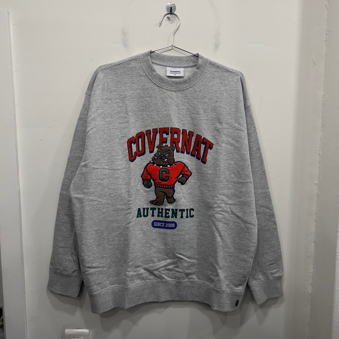 커버낫 도기플리스 빅로고 헤비코튼 오버핏 맨투맨 상품이미지2