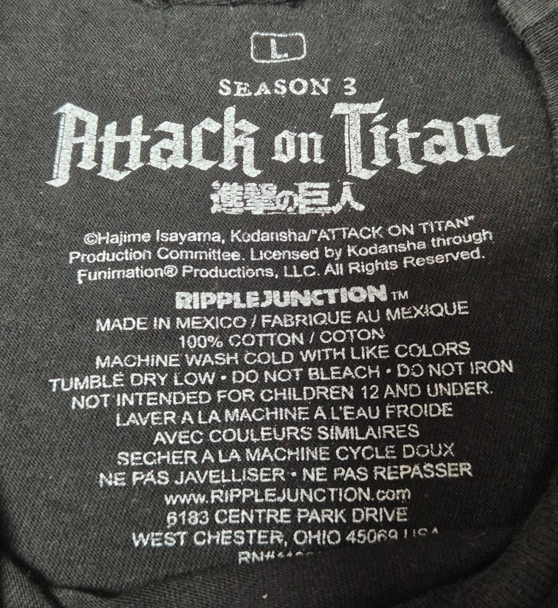 [L]진격의거인 오피셜 티셔츠 -219 상품이미지3