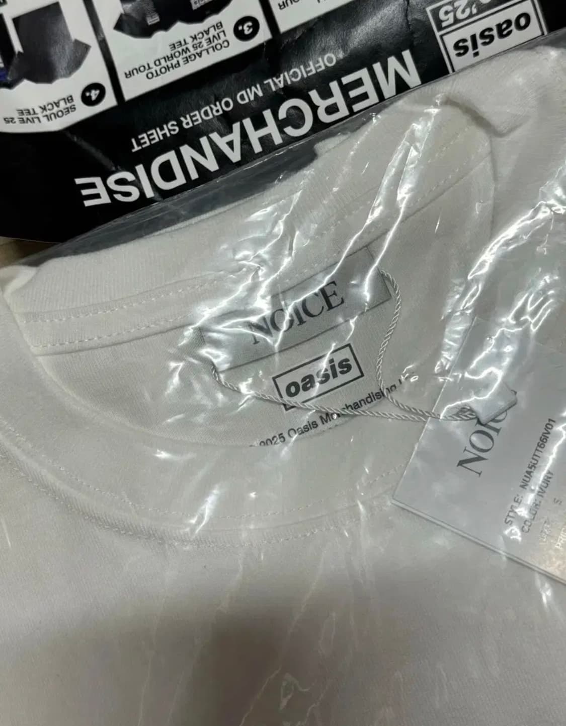 노이스x오아시스 메인로드 반팔티셔츠 아이보리화이트노엘리암갤러거굿즈MD양도 상품이미지2