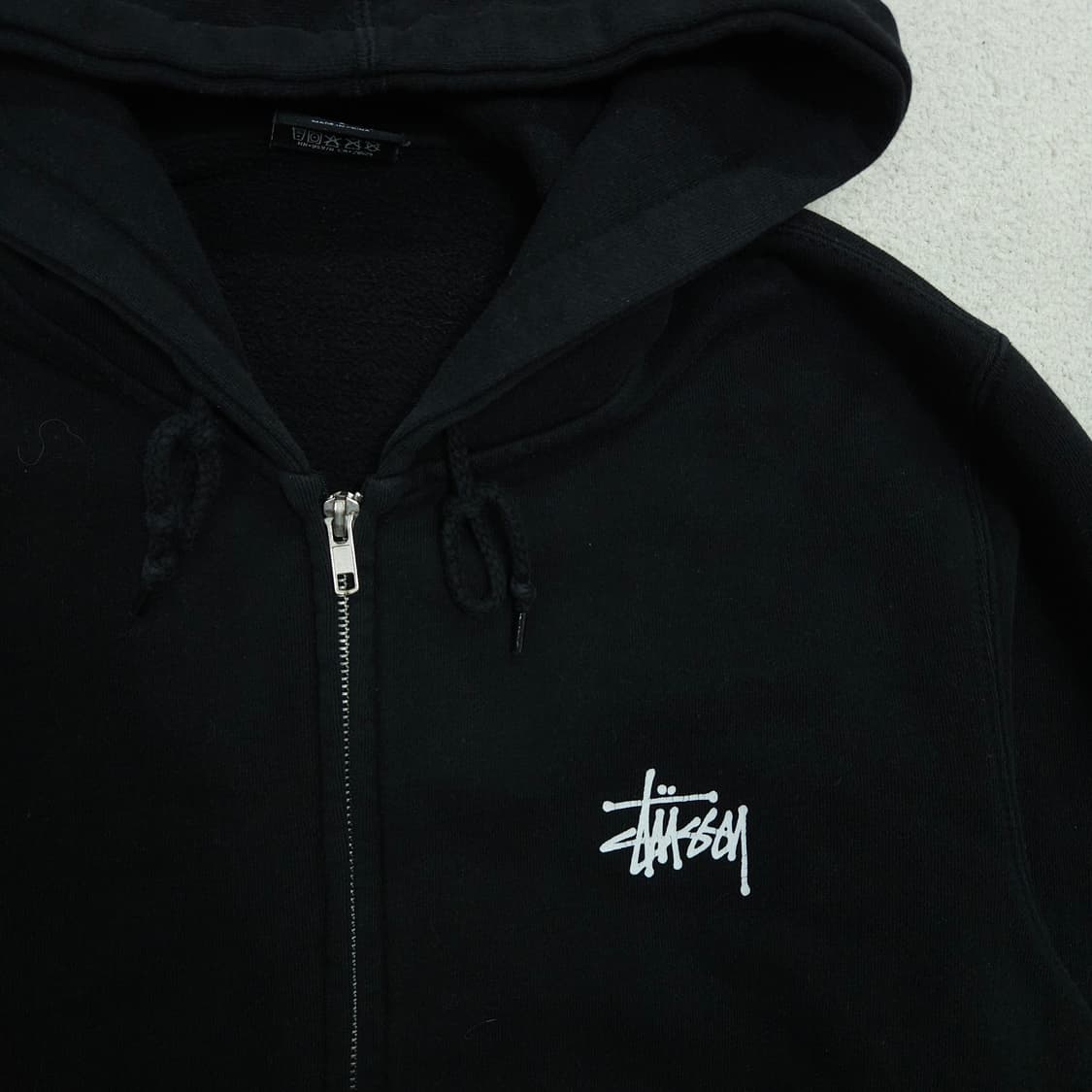 스투시 베이직 후드 집업 S 블랙 상품이미지4