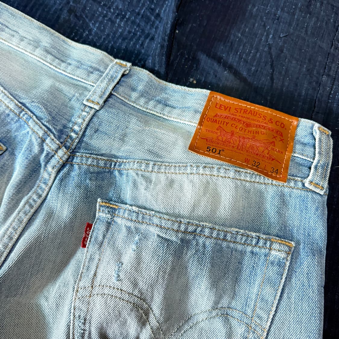 리바이스 501 데미지 데님 팬츠 32 상품이미지6