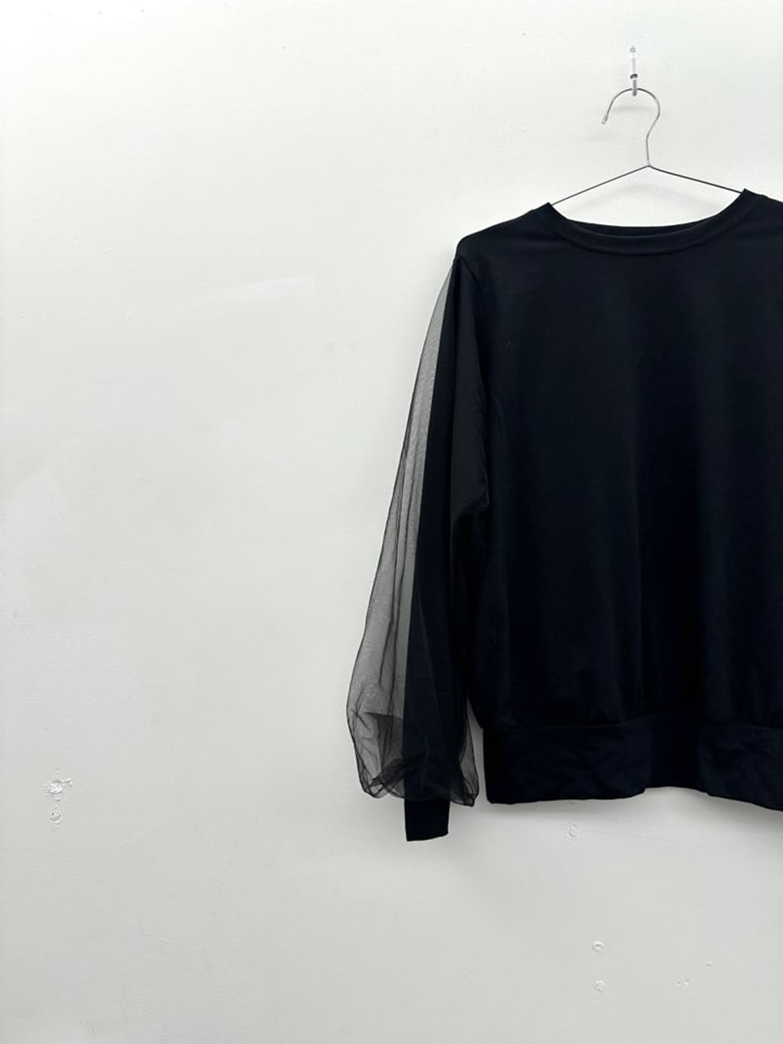 Chiffon puff sleeve top / black 상품이미지4