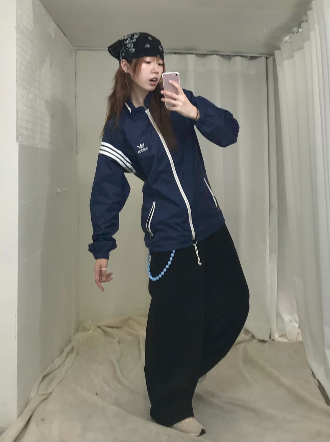 아디다스 트랙 네이비 윈드 브레이커 바람막이 상품이미지2