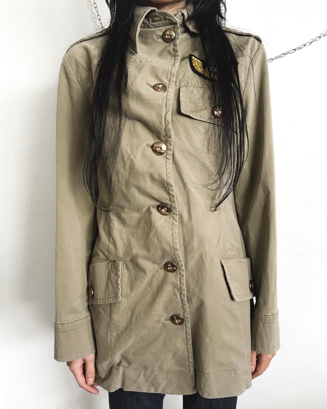 비비안웨스트우드 언밸런스 버튼 밀리터리 코트 상품이미지2