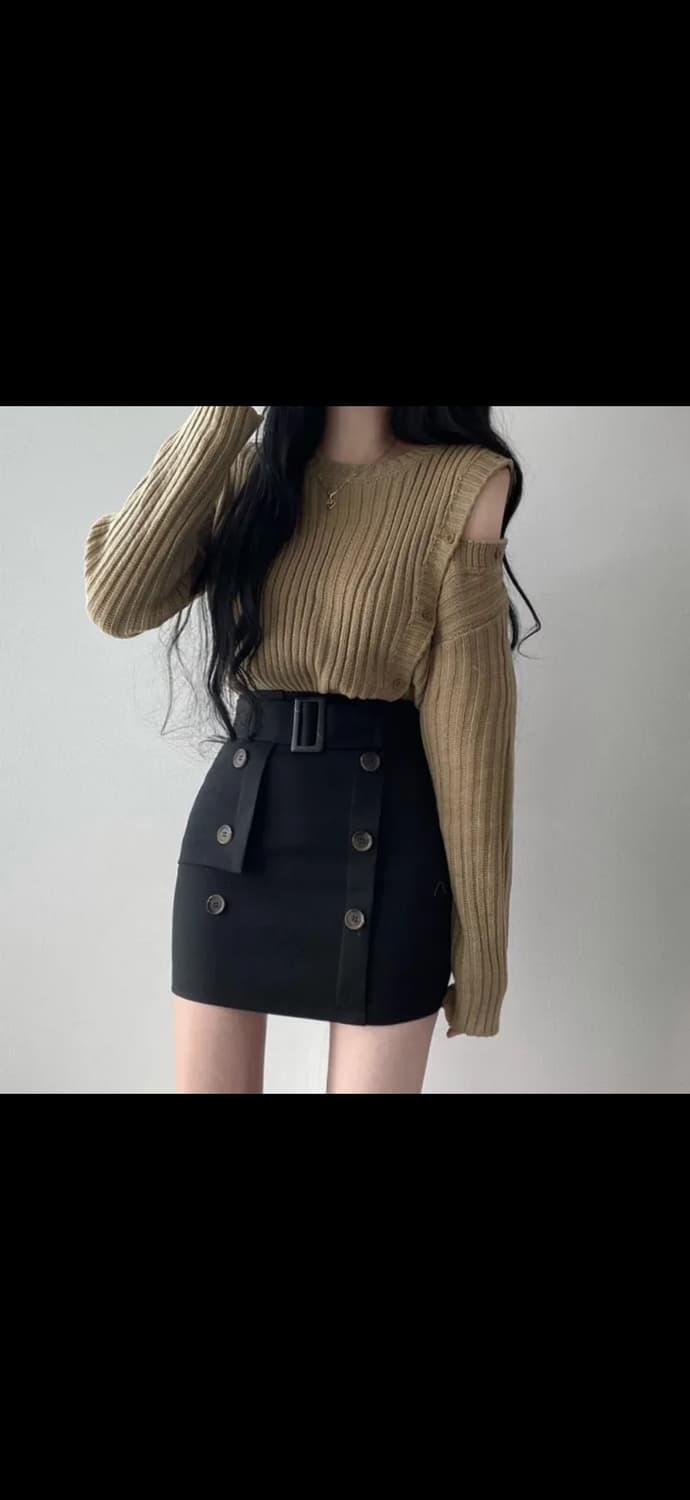 어깨 트임 골지니트 상품이미지3