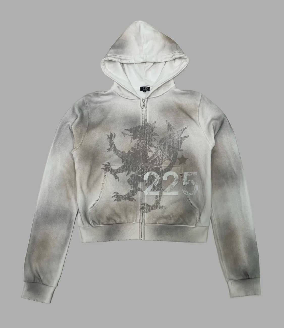 225 washed dragon crop hoodie zip-up 상품이미지1