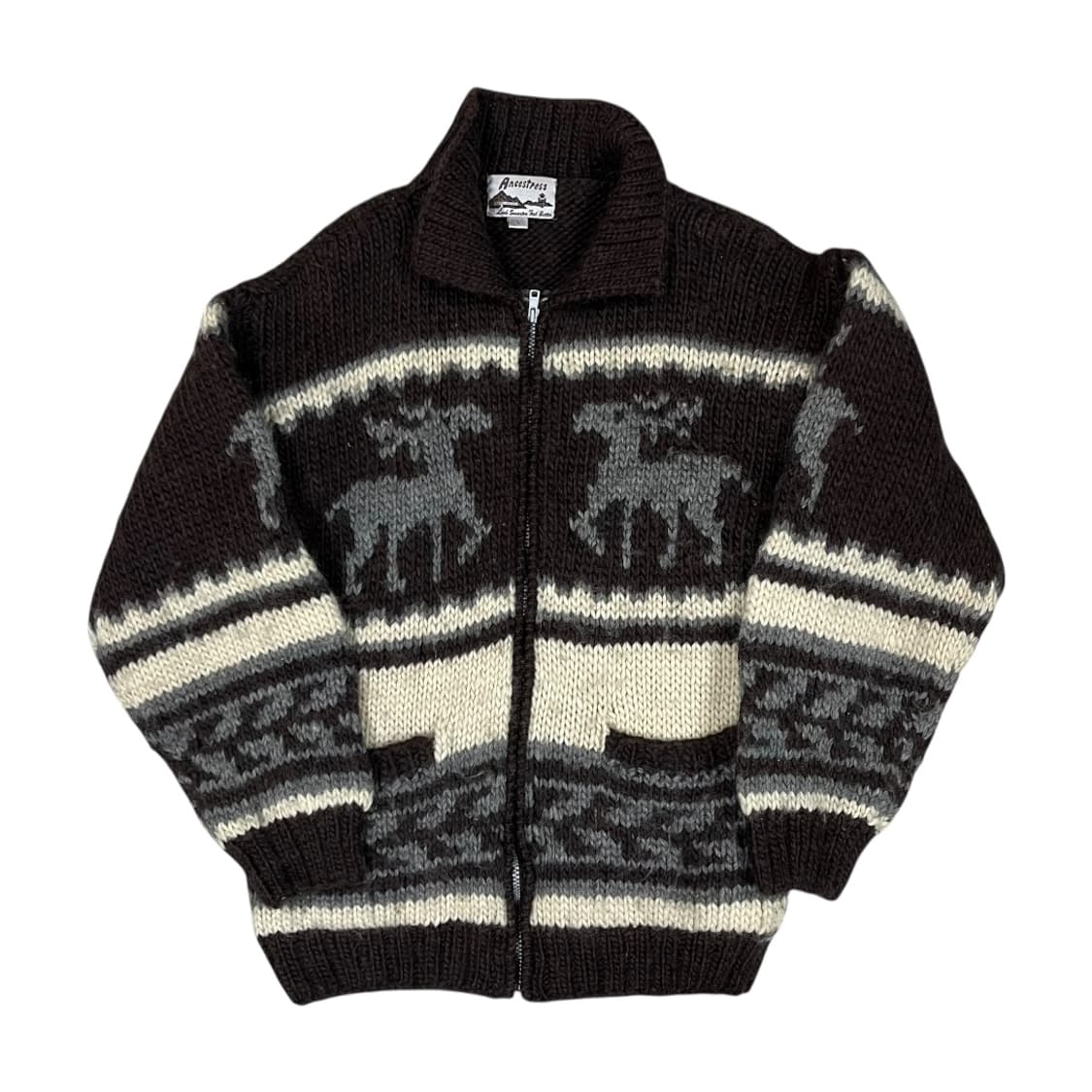 [JPN] 빈티지 울100% 코위찬 집업 가디건 상품이미지1