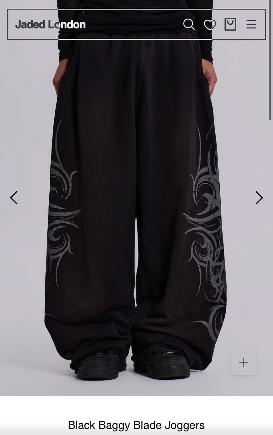 제이디드런던 스웻팬츠 black baggy blade joggers 상품이미지1