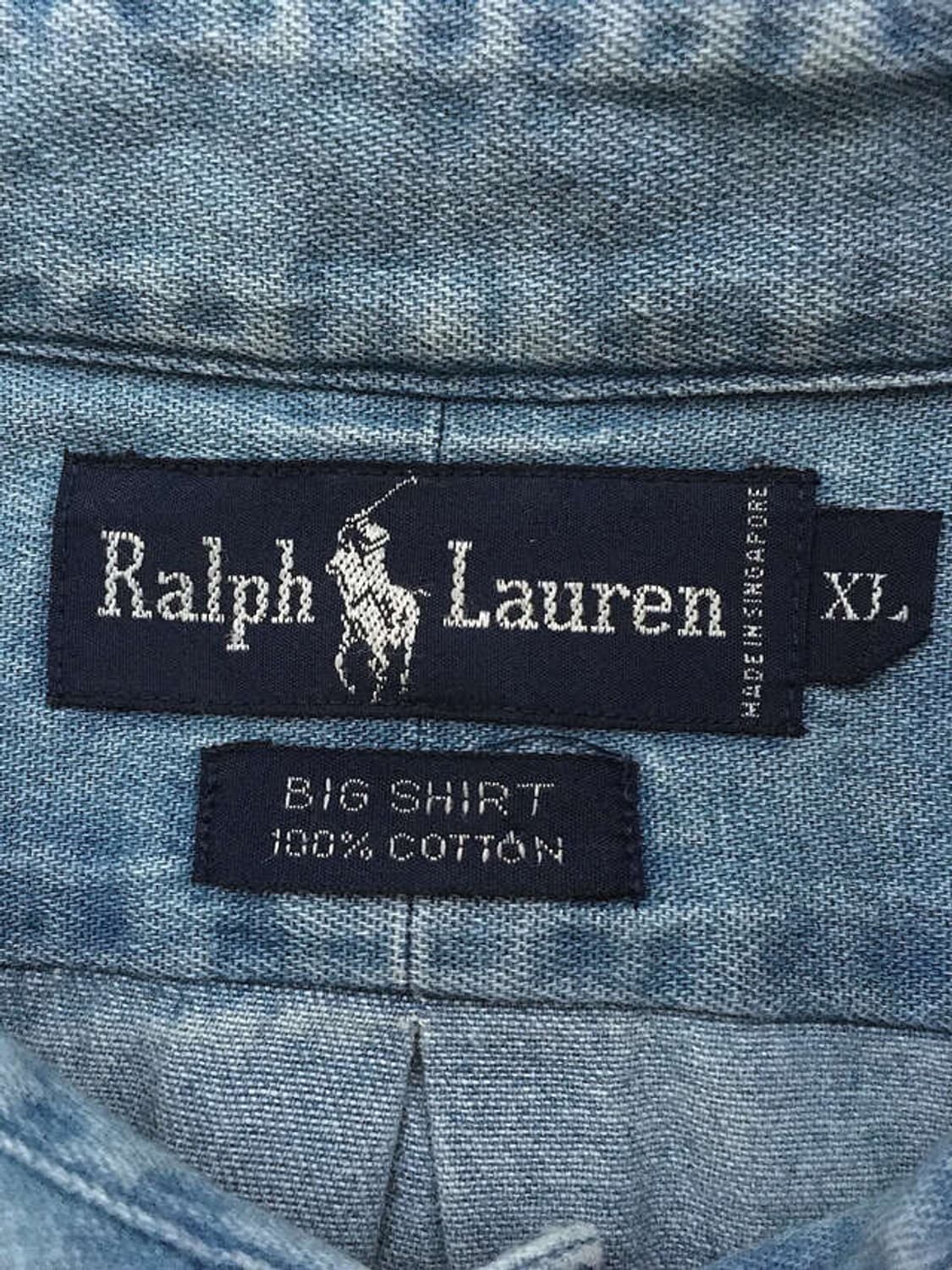 90s mid-blue washed denim bigshirts 상품이미지2