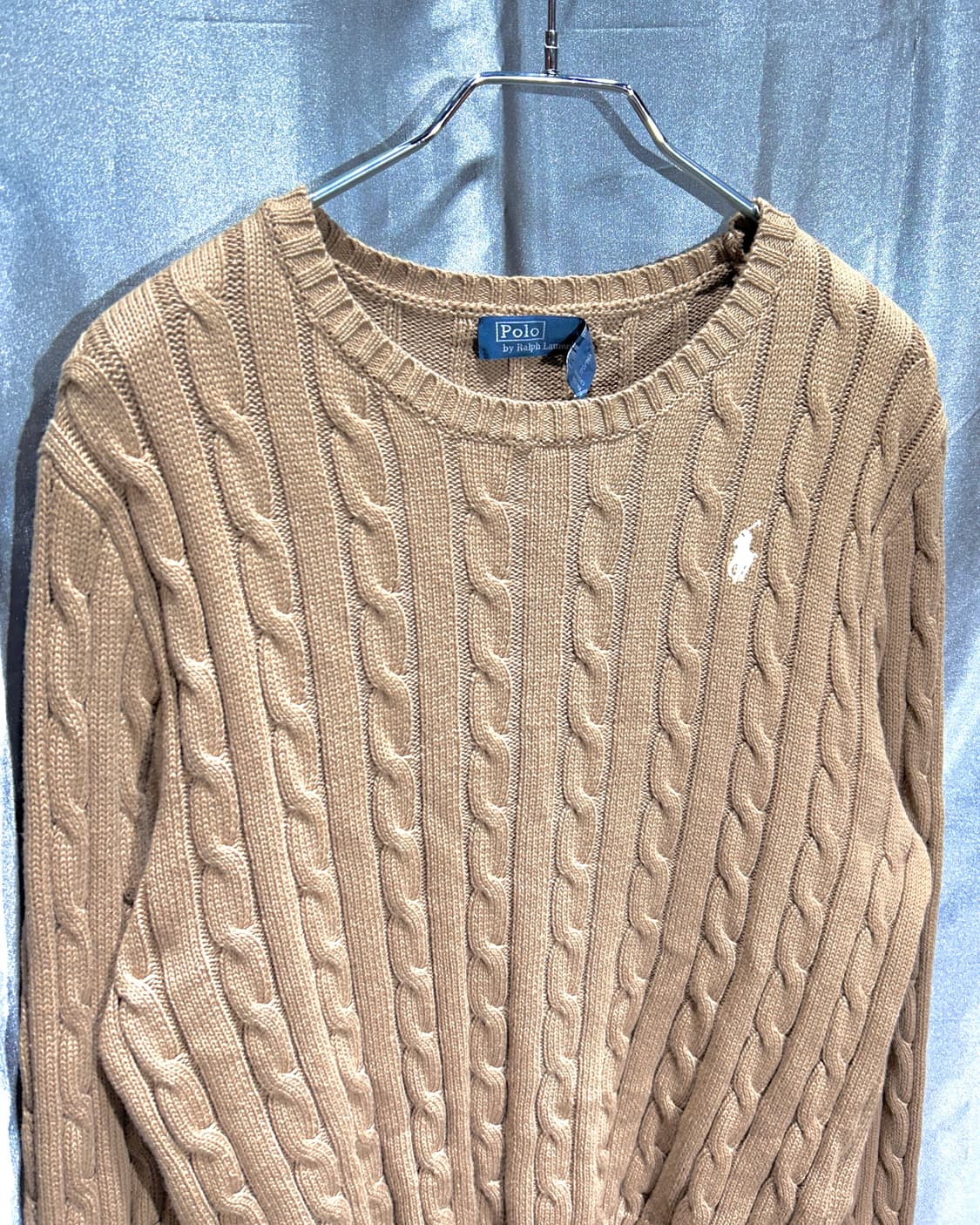 L 폴로랄프로렌 화이트 포니 브라운 케이블 니트 상품이미지4