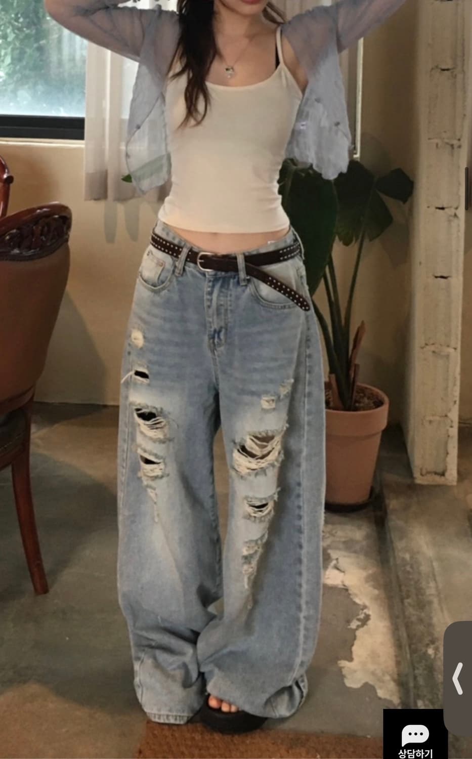*남서연님착용 아워캐비넷 fight damage pants 상품이미지4
