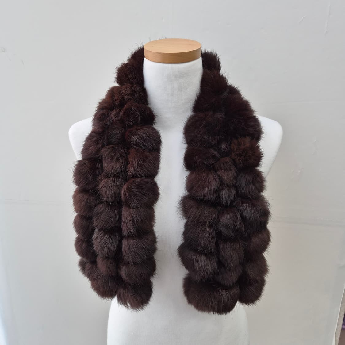 브라운 리얼 렉스 토끼털 퍼 폼폼 머플러  상품이미지2