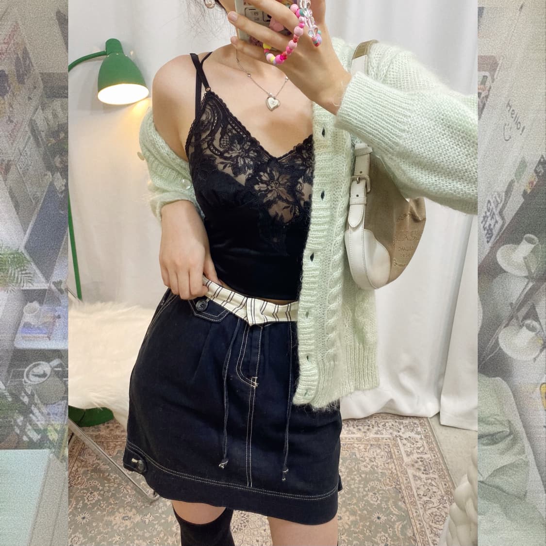 민트 꽈배기 가디건 상품이미지5