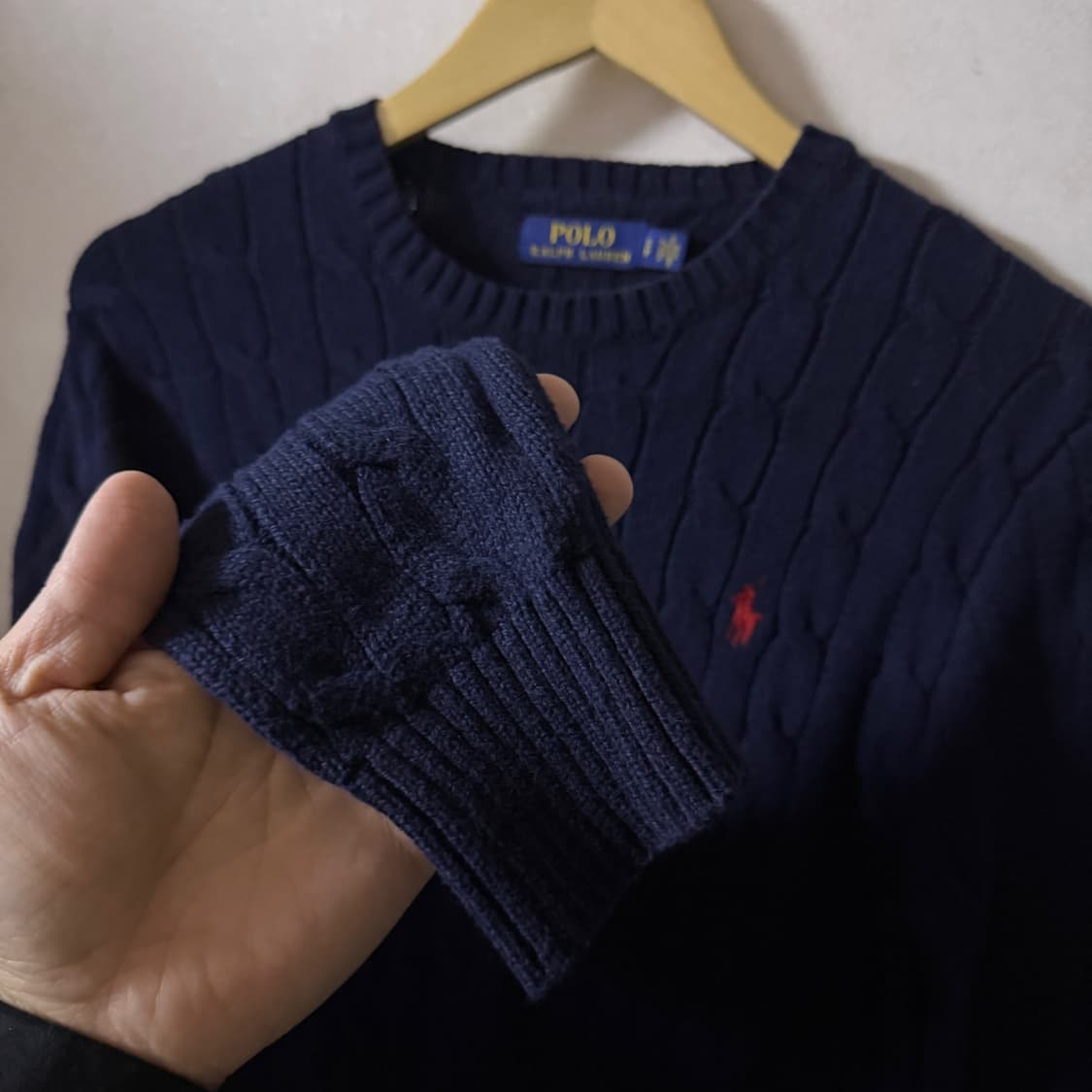 폴로 랄프로렌 꽈배기 코튼 니트 네이비 S (여성 66정도) 상품이미지4