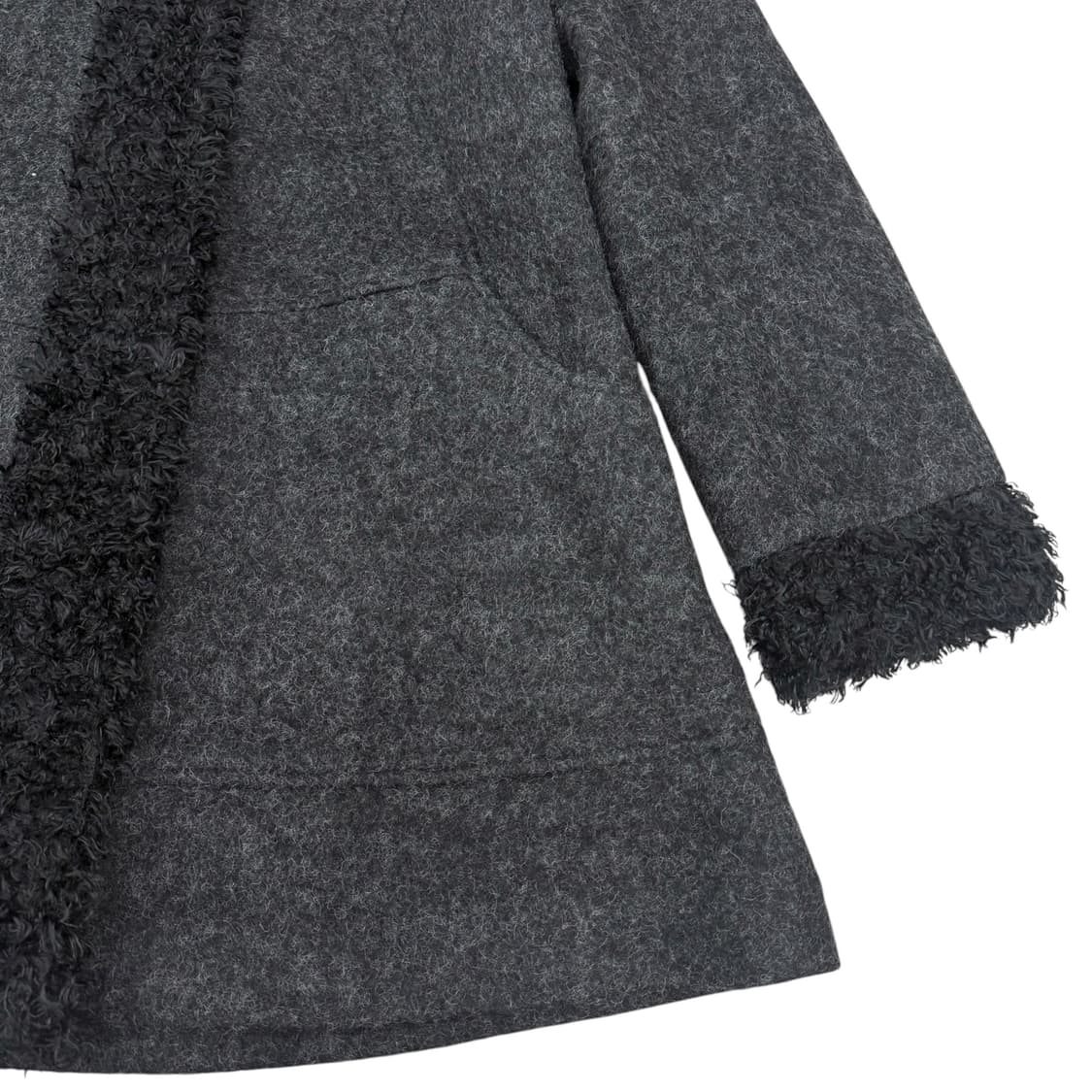 JPN 부클 퍼 디테일 후드 숏코트 하프코트 상품이미지6