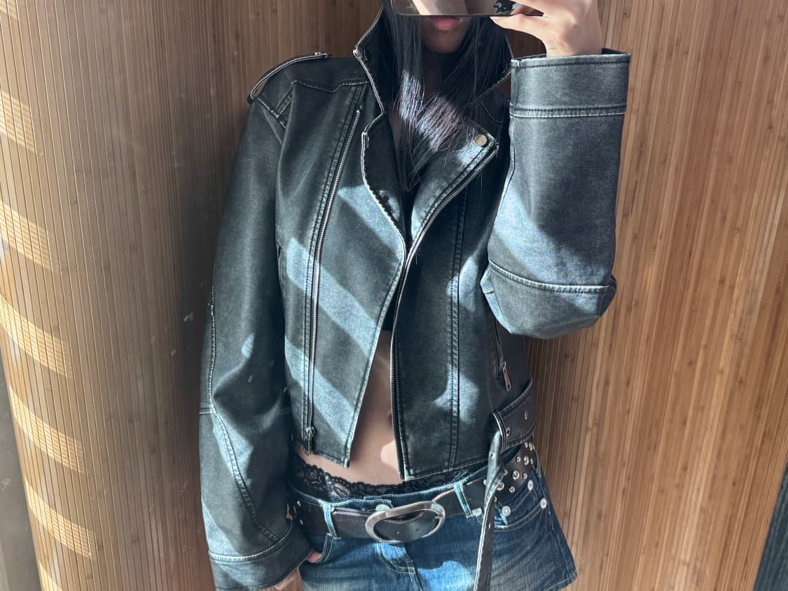 샵사이다 여성 레더 자켓 상품이미지1