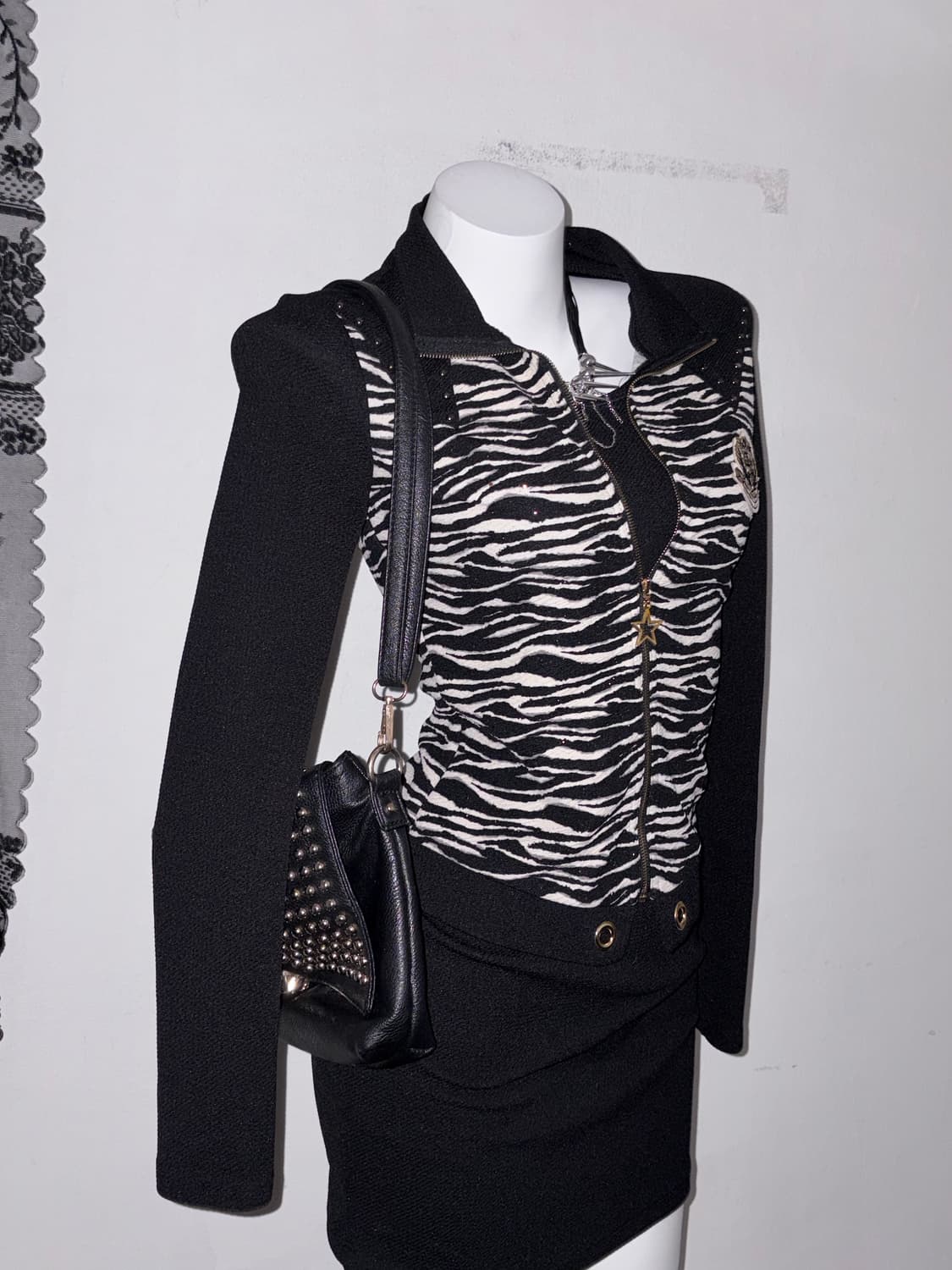 Egoist 에고이스트 00s 락스타 오네갸루 지브라 슬림핏 원피스 상품이미지3