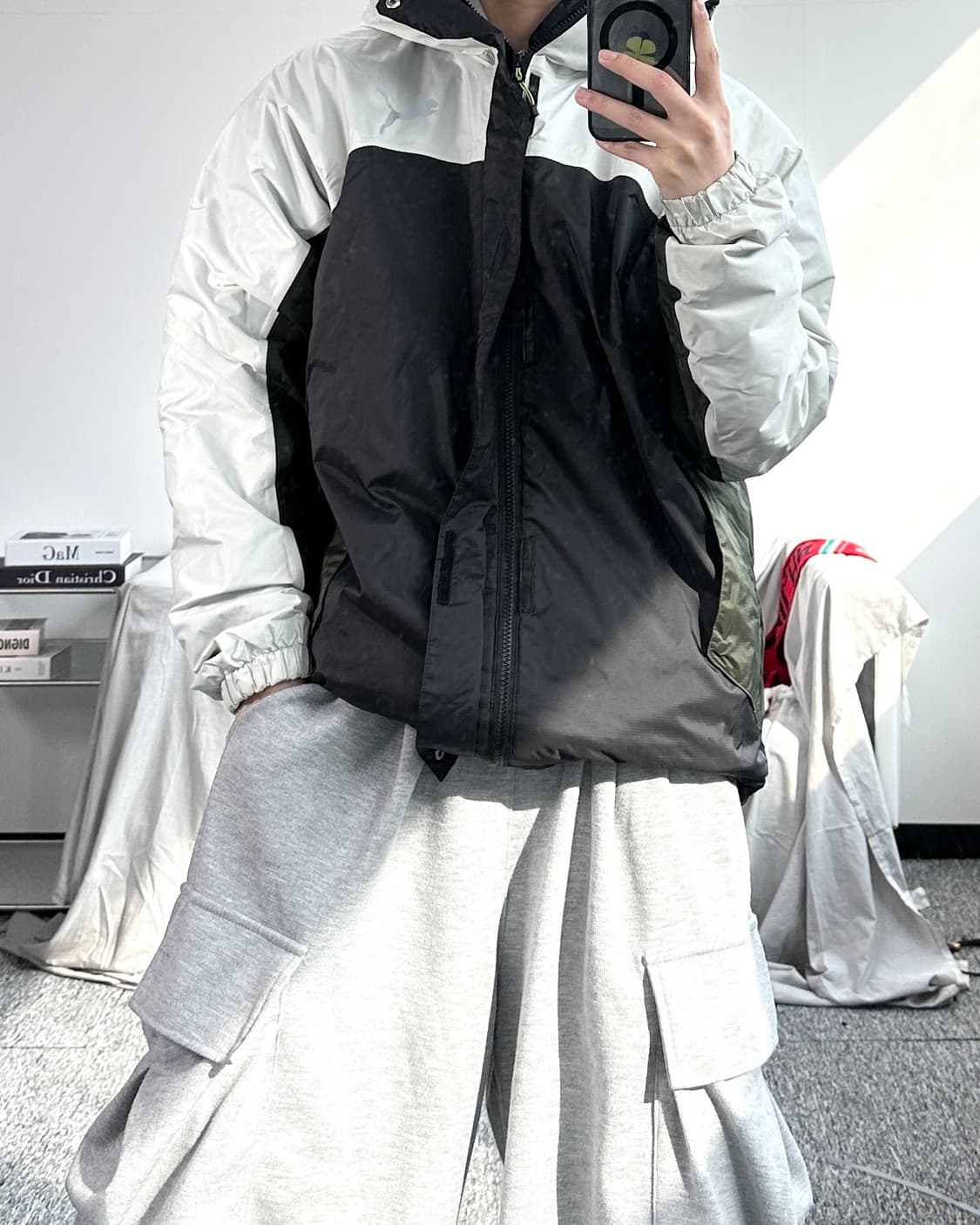 푸마 올드스쿨 배색 바람막이 L 상품이미지3