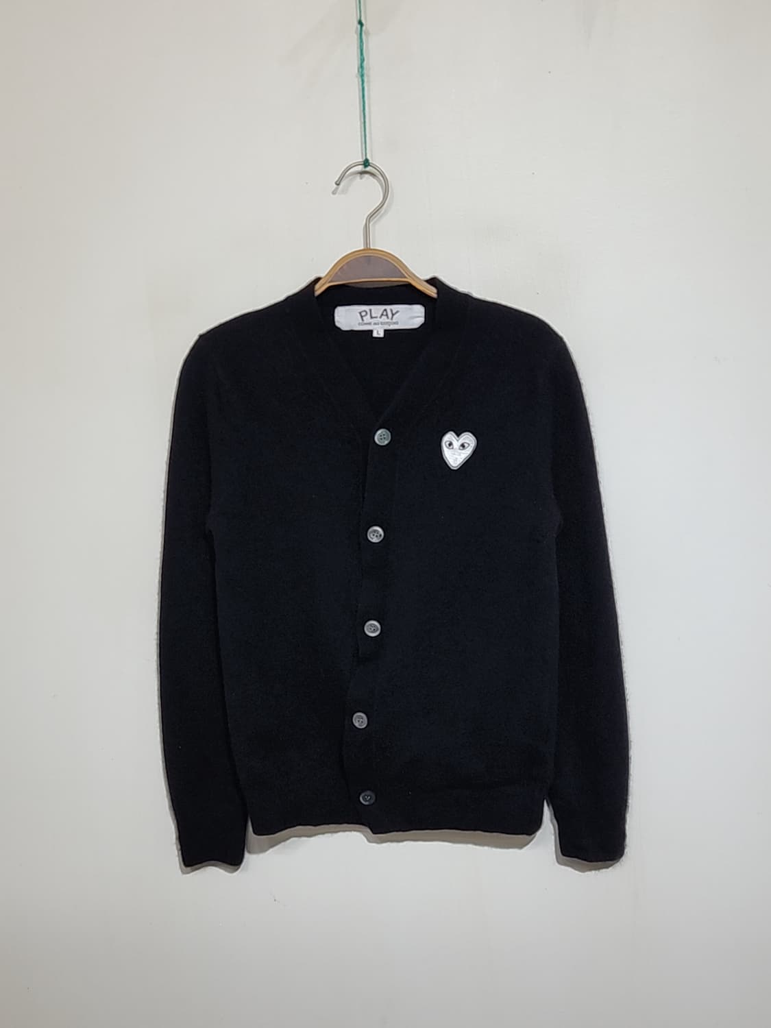 (정품) 꼼데가르송 가디건 블랙 화이트 와펜 AZ N062 상품이미지1