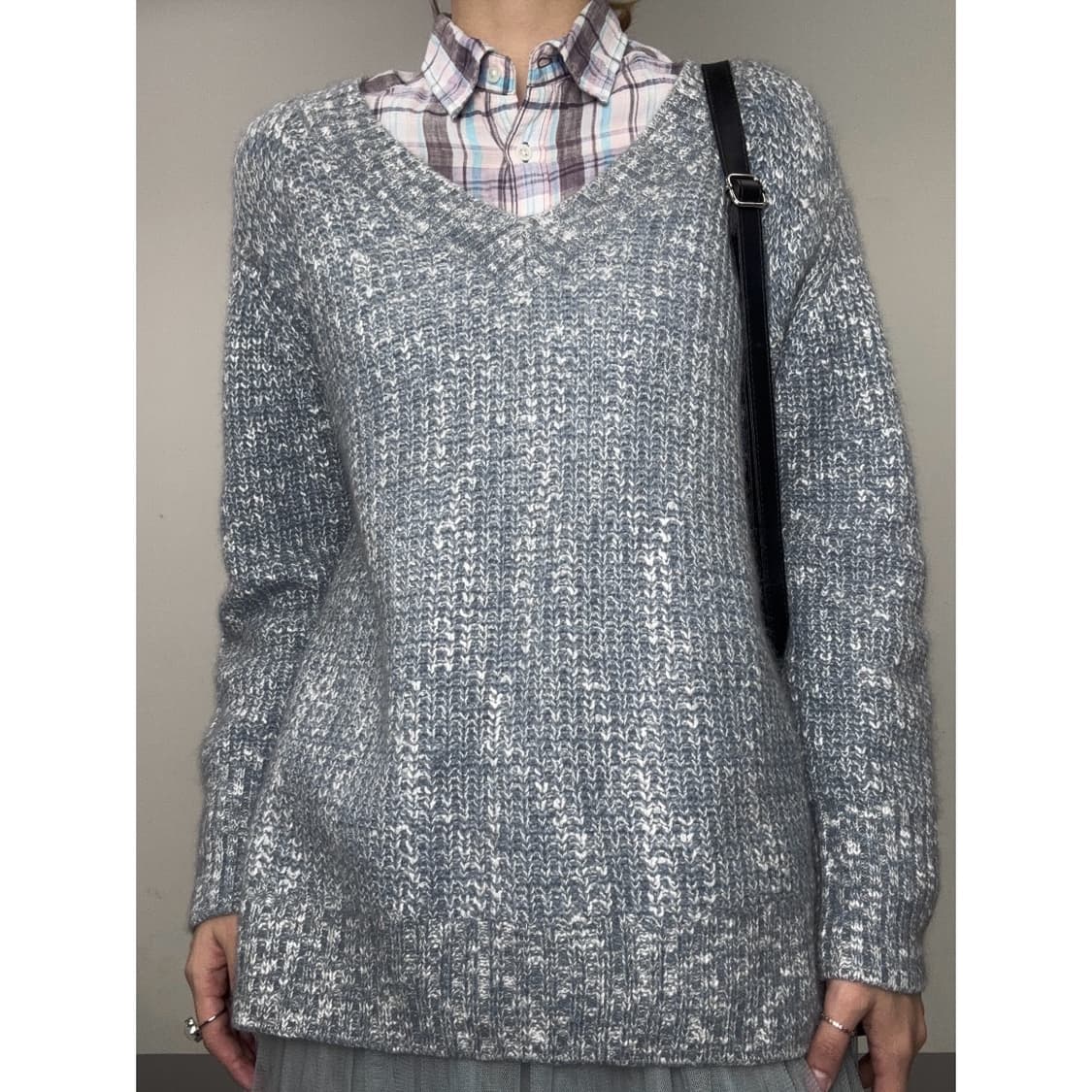 빈티지 그레이 울 니트 스웨터 상품이미지1