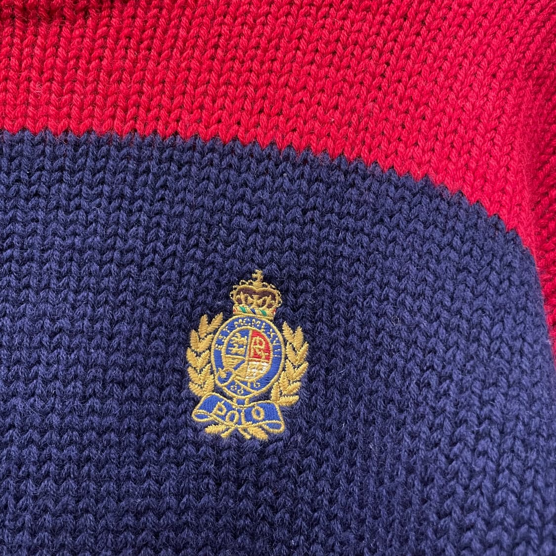 90s 폴로 랄프로렌 쿠키 패치 스트라이프 니트 스웨터 상품이미지5