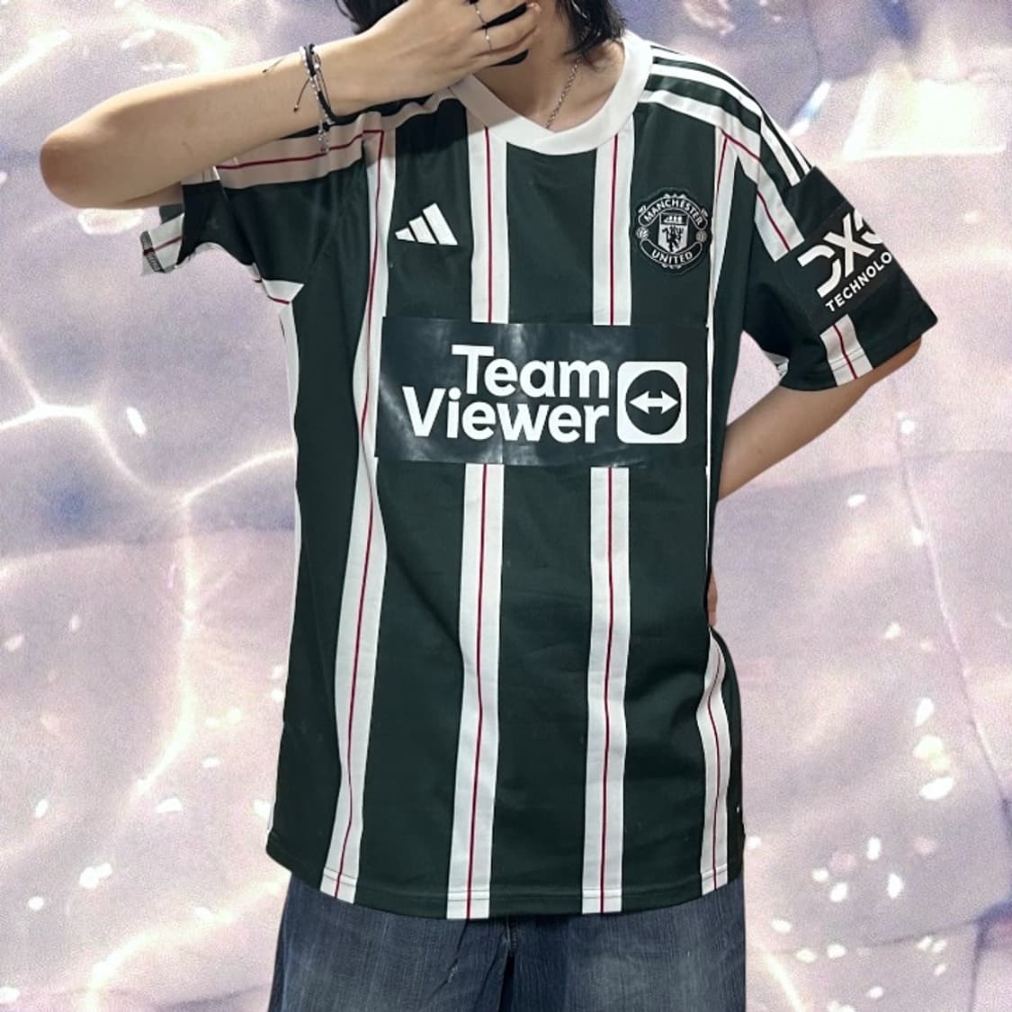 아디다스 23-24 맨체스터 유나이티드 맨유 어웨이 유니폼 반팔 티셔츠  상품이미지2