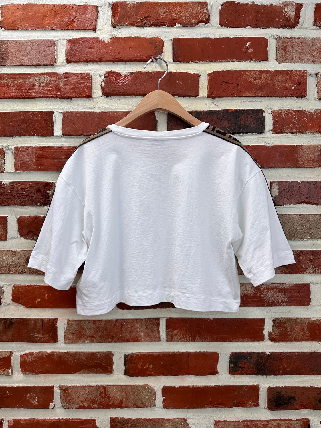 (S)펜디 FF로고 라이닝 크롭 반팔티 상품이미지5