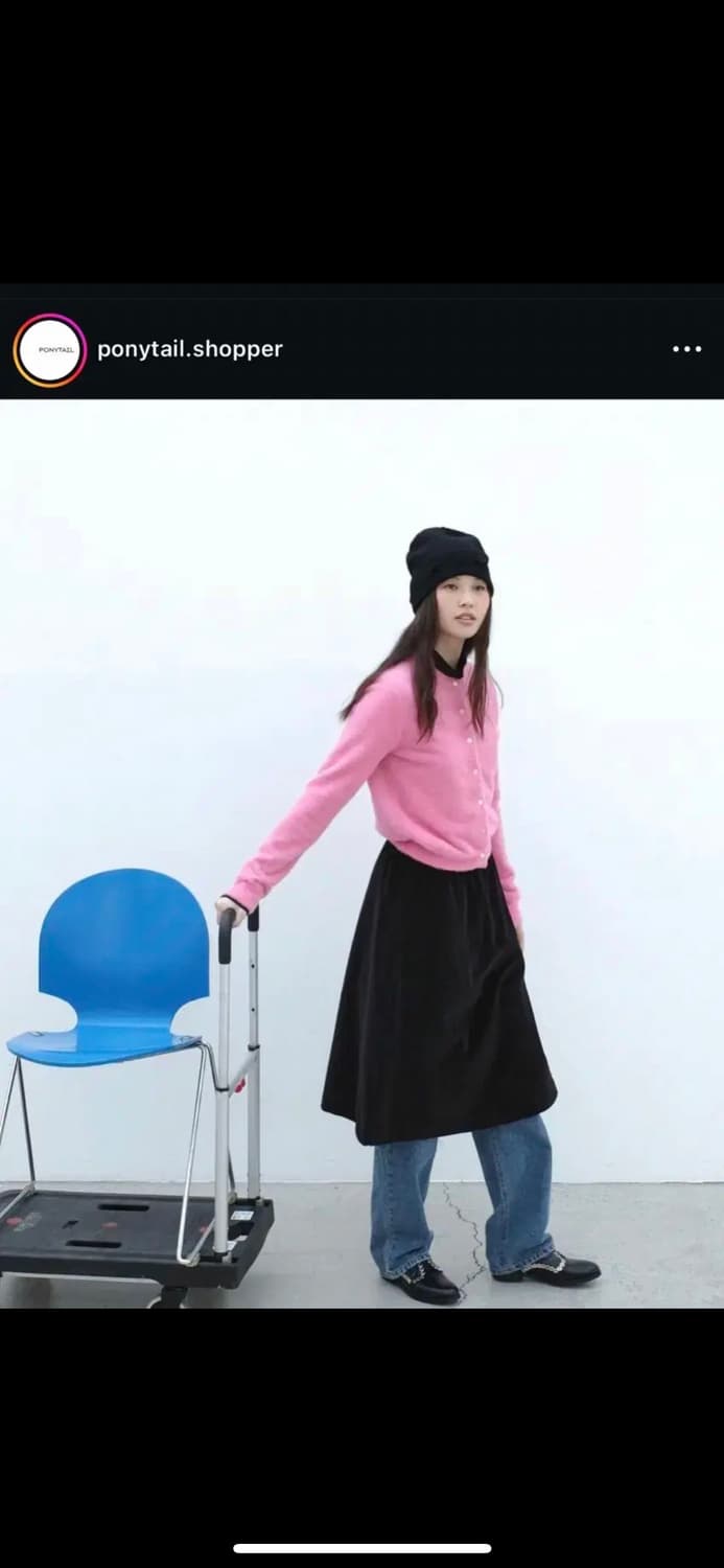 포니테일 ponytail 벨벳스커트 블랙 상품이미지2